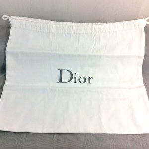 DIOR Drawstring Dust Bag 11 X 12” White with Gray Logo